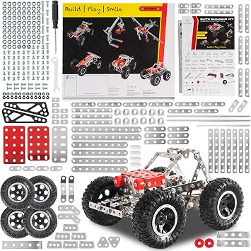 Erector Set for Boys - Girls | Metal Model Kits for Adults Teens and Advanced Kids Stem Toys | Build A Car Plane or Excavator | Educational Toys | Engineering Toys | Building Kit