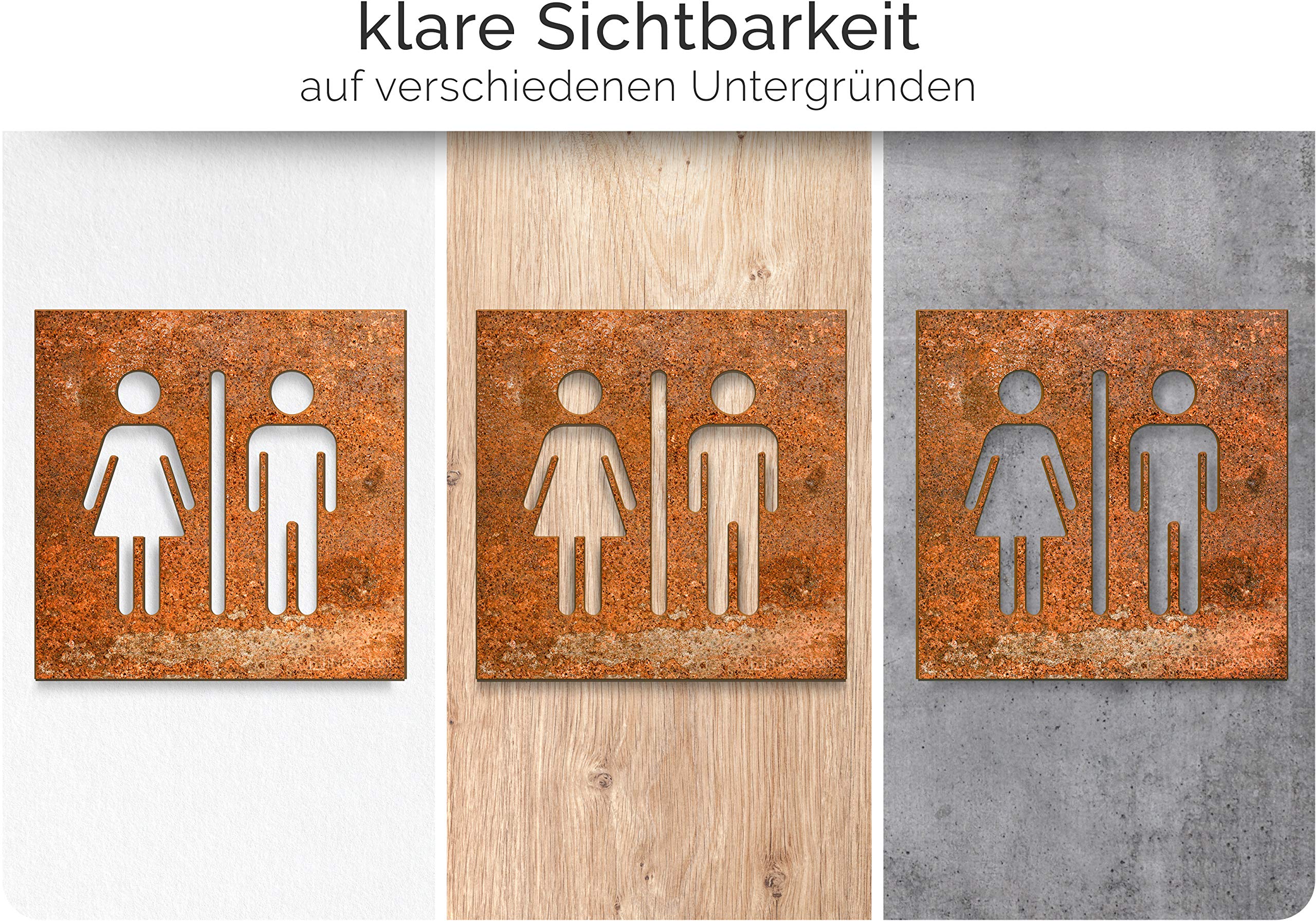 Vintage WC-Schild - selbstklebend - Retro Design Toiletten-Schild C-06-R