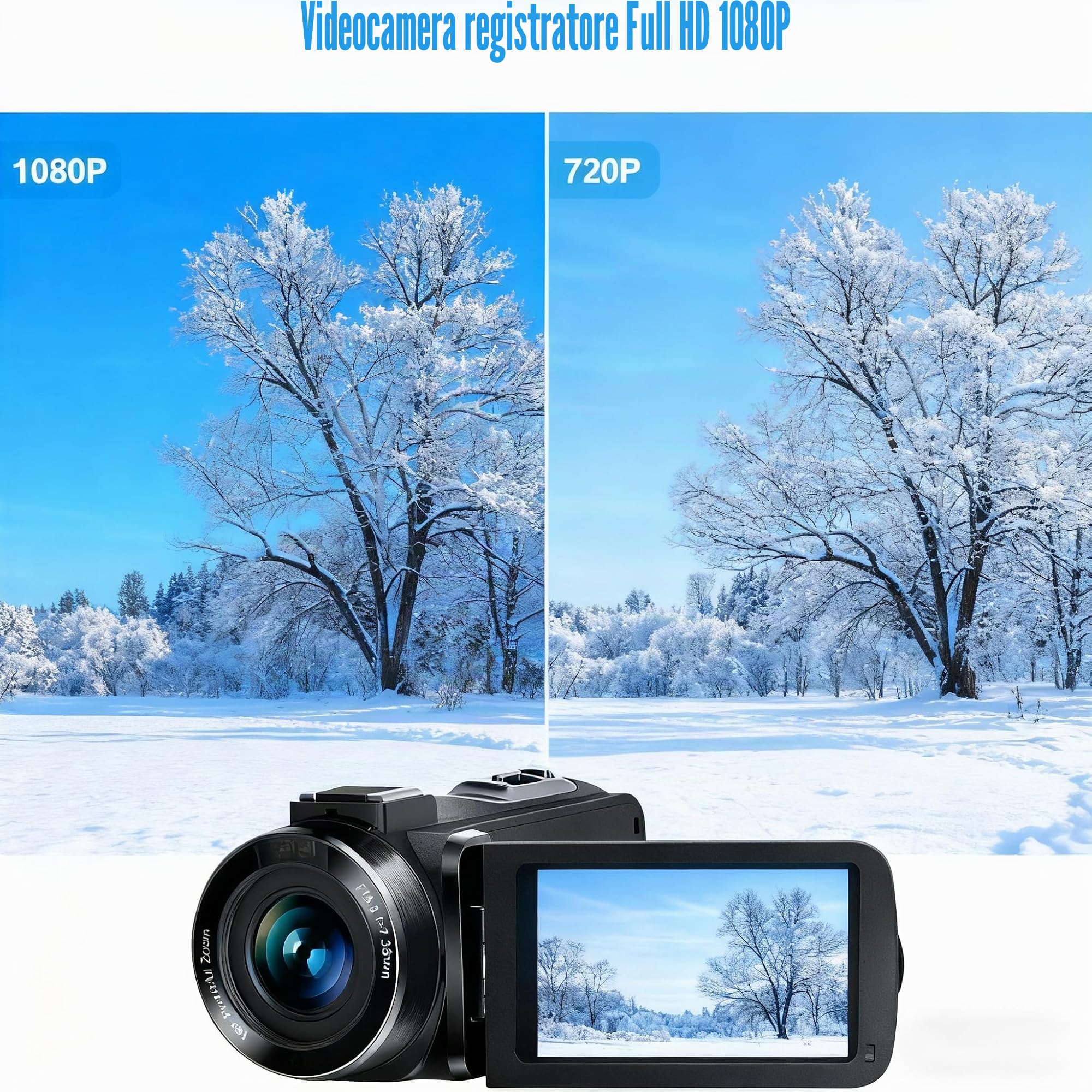Videocamera FHD 1080P 36MP 30FPS Youtube Vlogging Visione Notturna IR 16X Zoom Digitale 3.0'' IPS Rotazione Schermo di 270 Gradi Videocamera Digitale