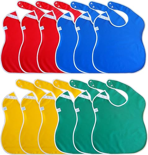 Baberos grandes impermeables Colección Primary - 4pk, 12pk, 48pk
