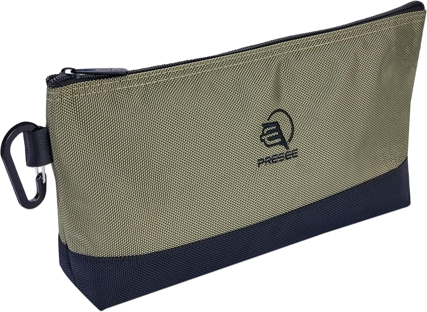 Tool Pouch Zipper Small Tool Bag Stand-Up Tool Pouches Organizer Small Tool Bags with Metal Carabiner, 1680D Duty for Tools, Stationary, Pencil Pouch, Pack of 1, 12.5 Inch Green