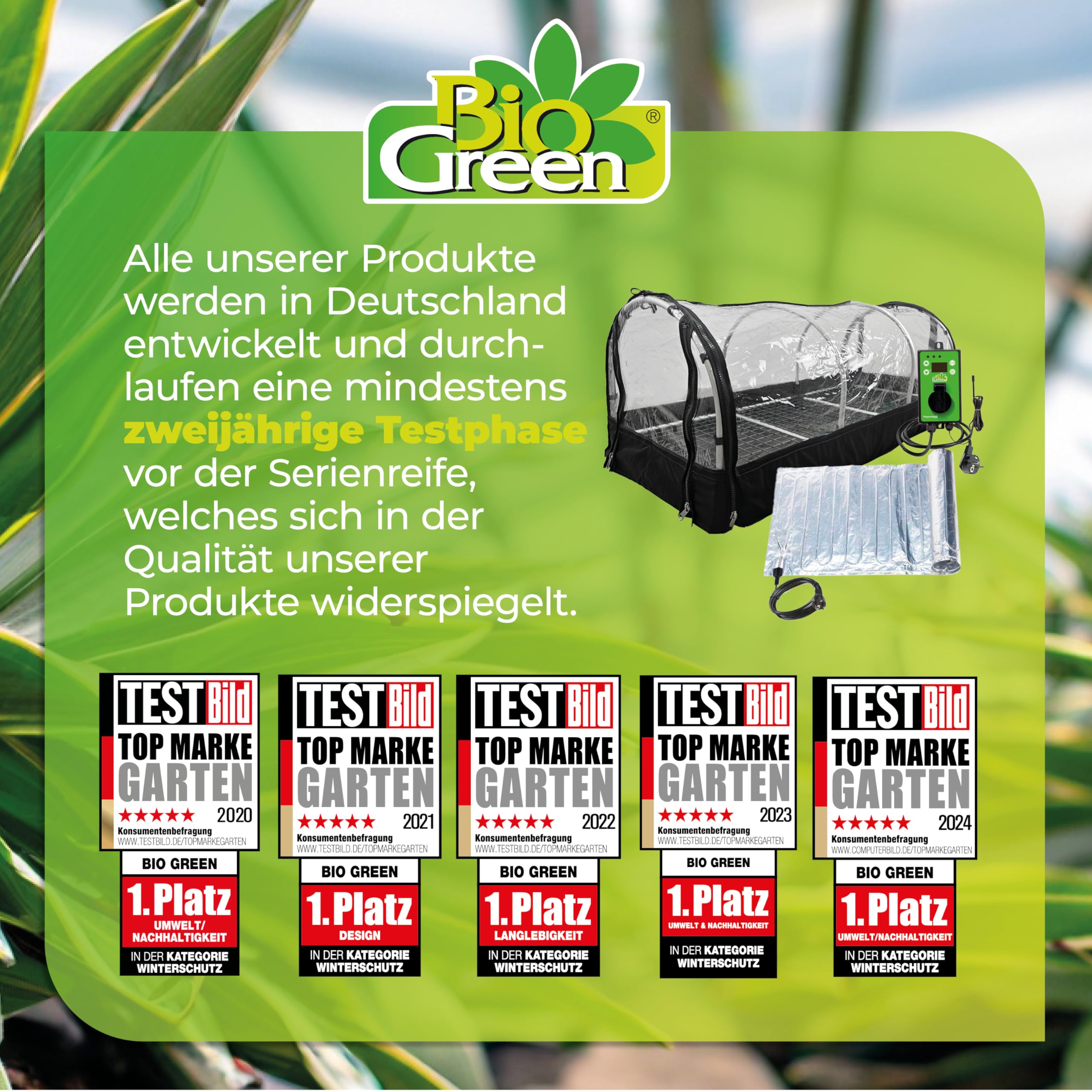 Bio Green JP-H Maxi Mini-Serre avec Tapis Chauffant 130 x 60 x 50 cm 150 W