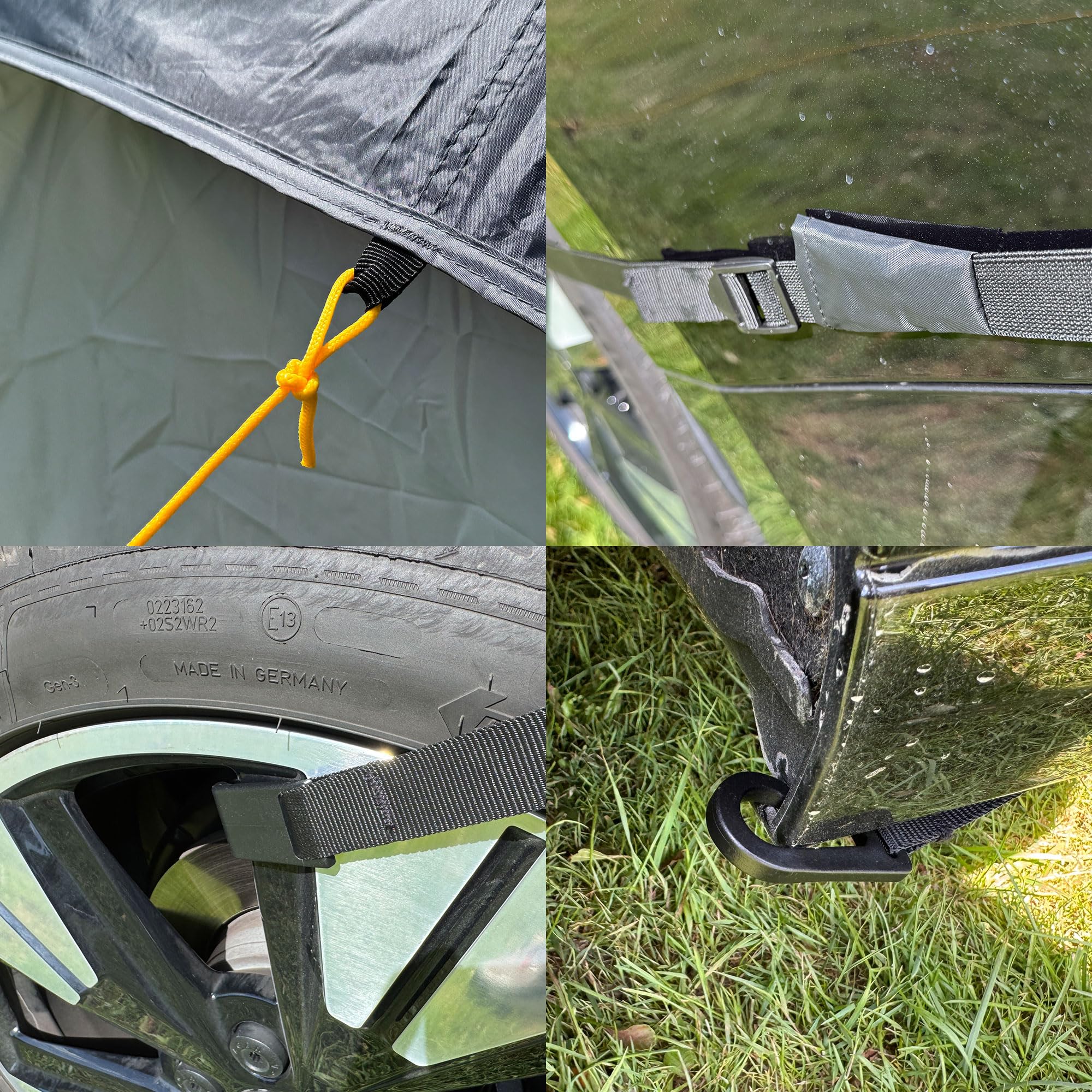 Heckzelt Auto 240 x 240 x 205 cm, Heckzelt SUV, Autozelt und Auto Heck Vorzelt für Van, Bus, PKW und Camping, freistehend, mit Moskitonetz, Anthrazit Grau
