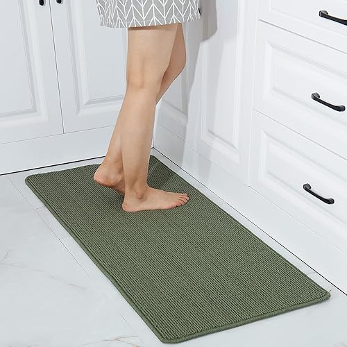 Miniatura 1 de COSY HOMEER Alfombras de cocina de 20 x 48 pulgadas, hechas de 100 % polipropileno, con respaldo de caucho termoplástico, tapete de cocina suave,
