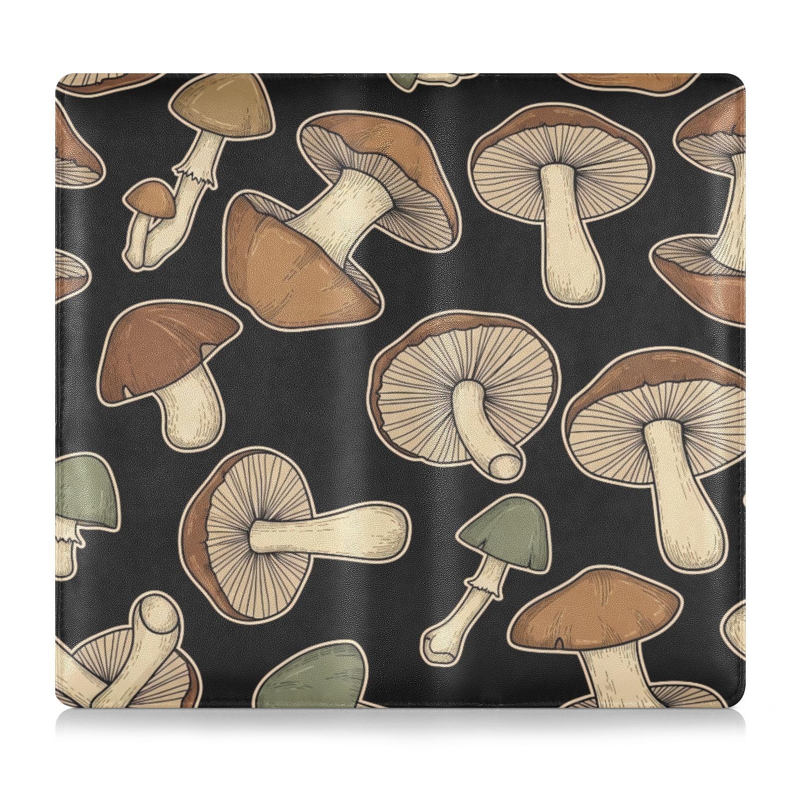 BURSTDDY Mushroom Leather Car Registration and Insurance Holder,Registration and Insurance Card Holder Glove Box Car Organizer Car Document Holder for Cards, Driver License