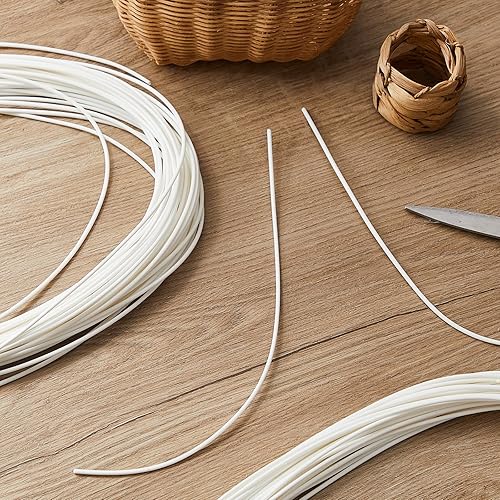 Miniatura 6 de Kigley Kit de reparación de mimbre de 120 pies, material de tejido de ratán sintético redondo, suministros de reparación de mimbre de plástico
