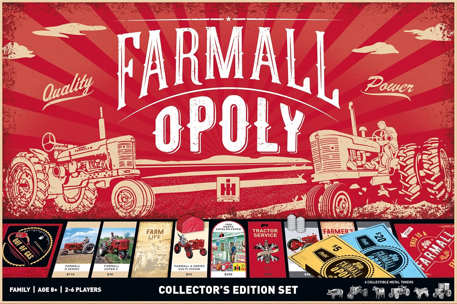 MasterPieces Farmall Opoly Board Game - Officially Licensed, Farm-Themed Family Game - Ages 8+