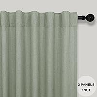 Vista 77 de Orange Linen Curtains 72 Inch Length for Living Room 2 Panels Set Back Tab Loop Pocket Semi Sheer Copper Brown Burnt Orange Curtains for Bedroom