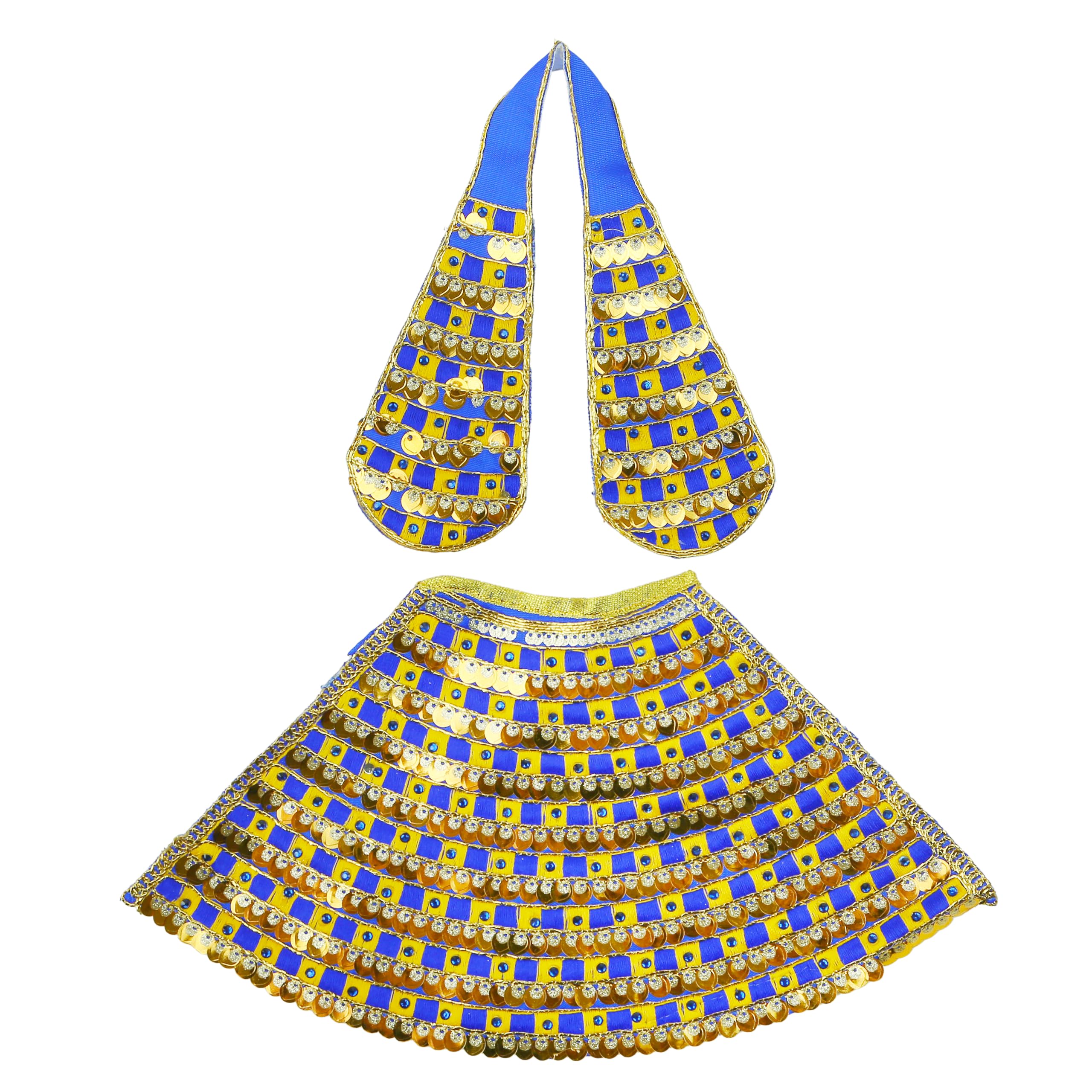 Decorative Laxmi Durga Devi MATA Dress poshak vastra Cloth lehanga Chunari Puja Item for Idol Statues for Indian Traditional Navratri Festival Laxmi Poojan Diwali Dress Decorations(Size:- 6")(Blue)