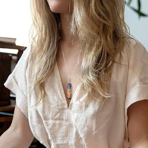 Miniatura 3 de GEHECRST Collar de cristal curativo, árbol de la vida, envuelto en alambre de cuarzo natural, piedra de cristal de piedra preciosa, collar con dije