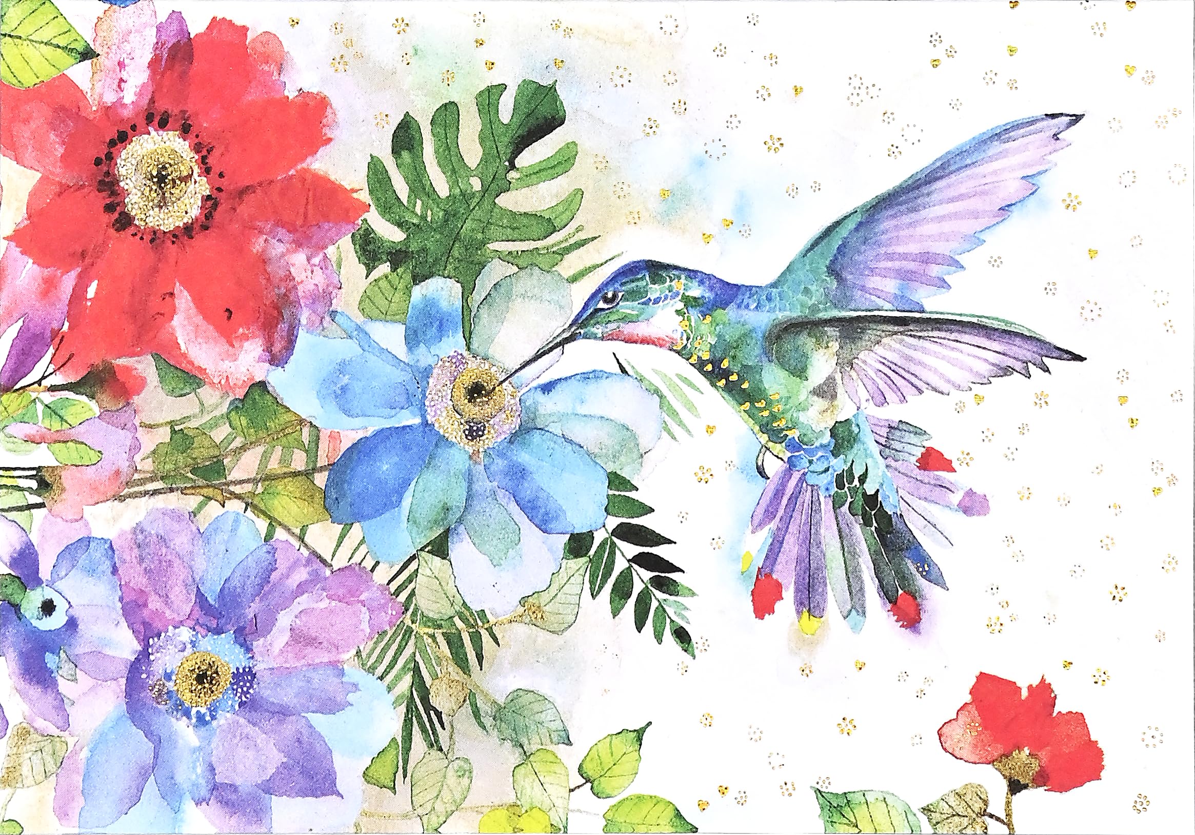 Hummingbird Garden Note Cards (14 cards, 15 self-sealing envelopes)