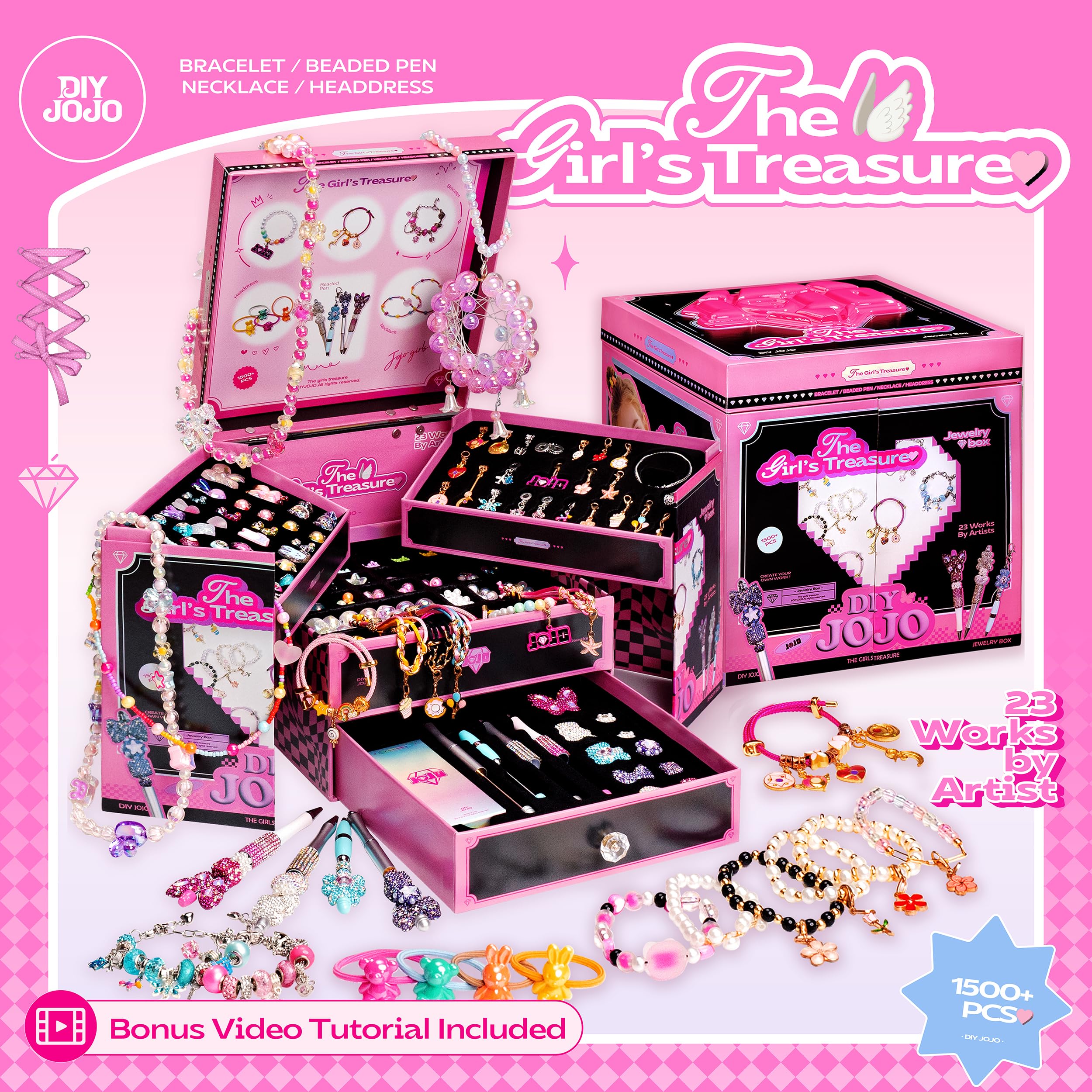 Amazon.com: DIYJOJO Girls Treasure Gift Box, 1500pcs Jewelry