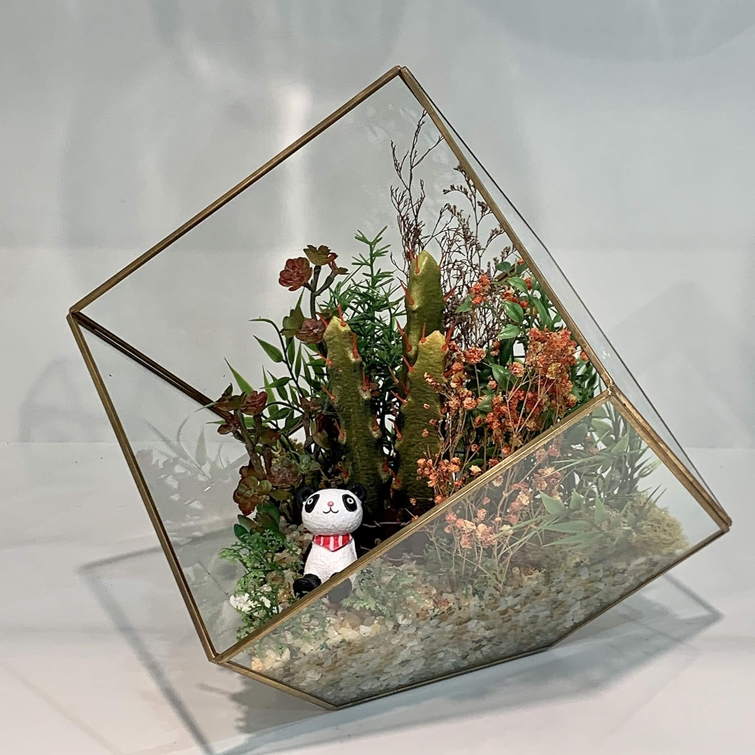 WGV Geometric Planter Terrarium, Width 7" Height 6.7" Clear Glass Black Frame DIY Succulent air Plant Miniature Fairy Garden Windowsill Tabletop Decor, Globe Ball 1 Piece : Everything Else