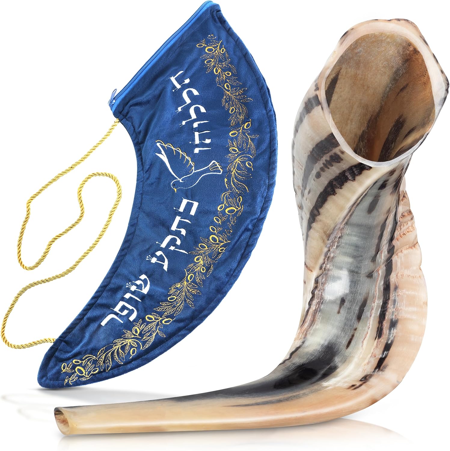 Sacred Ram Horn 16"-18" Shofar Set by HalleluYAH | Handcrafted in Israel