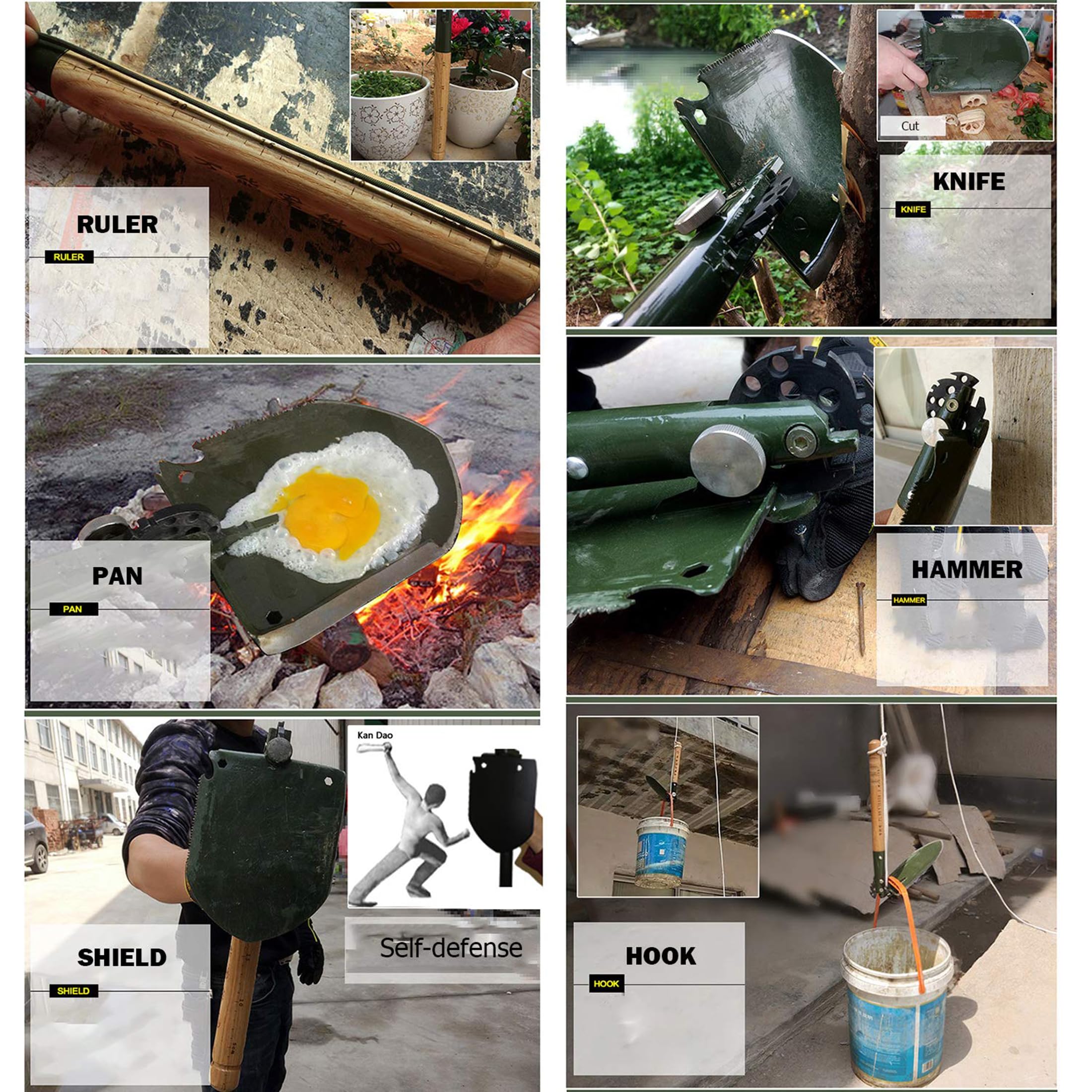 Chinesische Militär Schaufel Notfall Tools wjq-308 Ver 2012 mit original Wasserdicht Fällen Bag Kit,