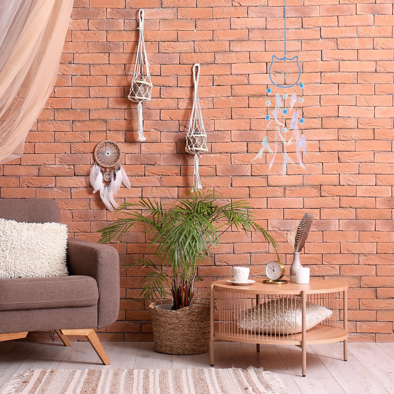 PATIKIL Attrape-Rêves DIY, Kit de Fabrication de Chat Attrape-Rêves Fait à la Main avec Plumes, Pompons et Perles pour Décoration Murale, Artisanat d'Ornement, Rose