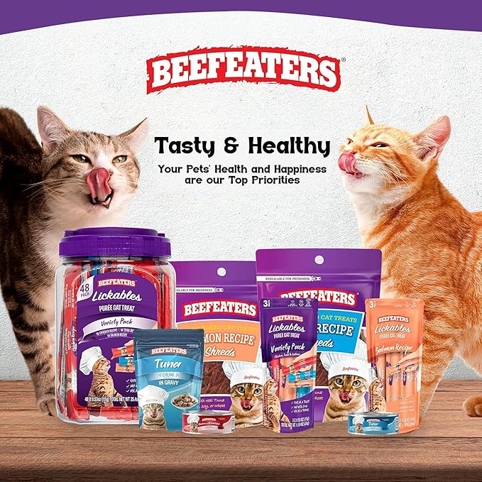 Beefeaters Snacks Húmedos para Gato - 48 Sobres - Variedad Salmón, Atún, Pollo miniatura 9