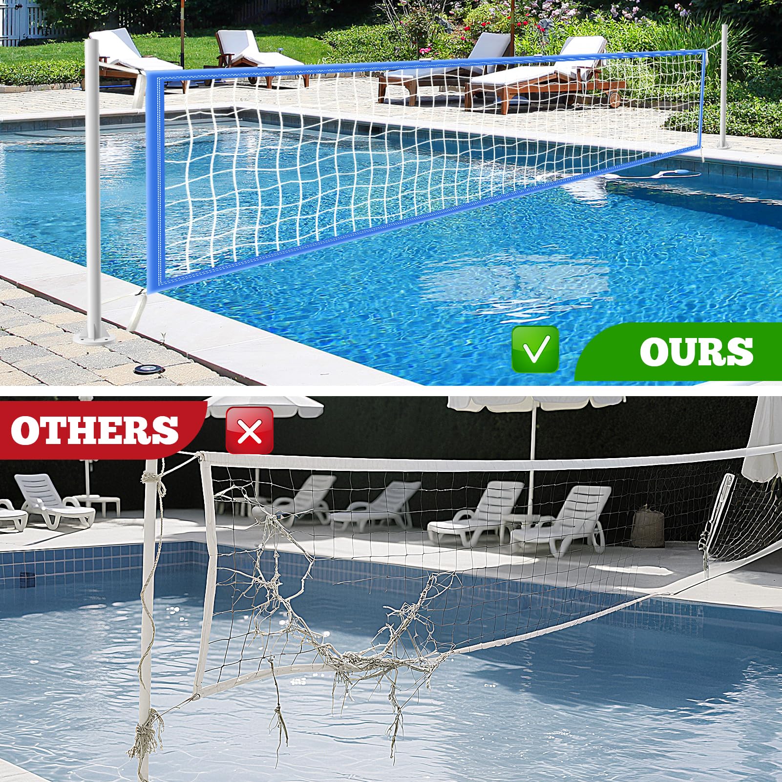 15ftx3ft Volleyball Net With Carrying Bag Pool Volleyball Replacement