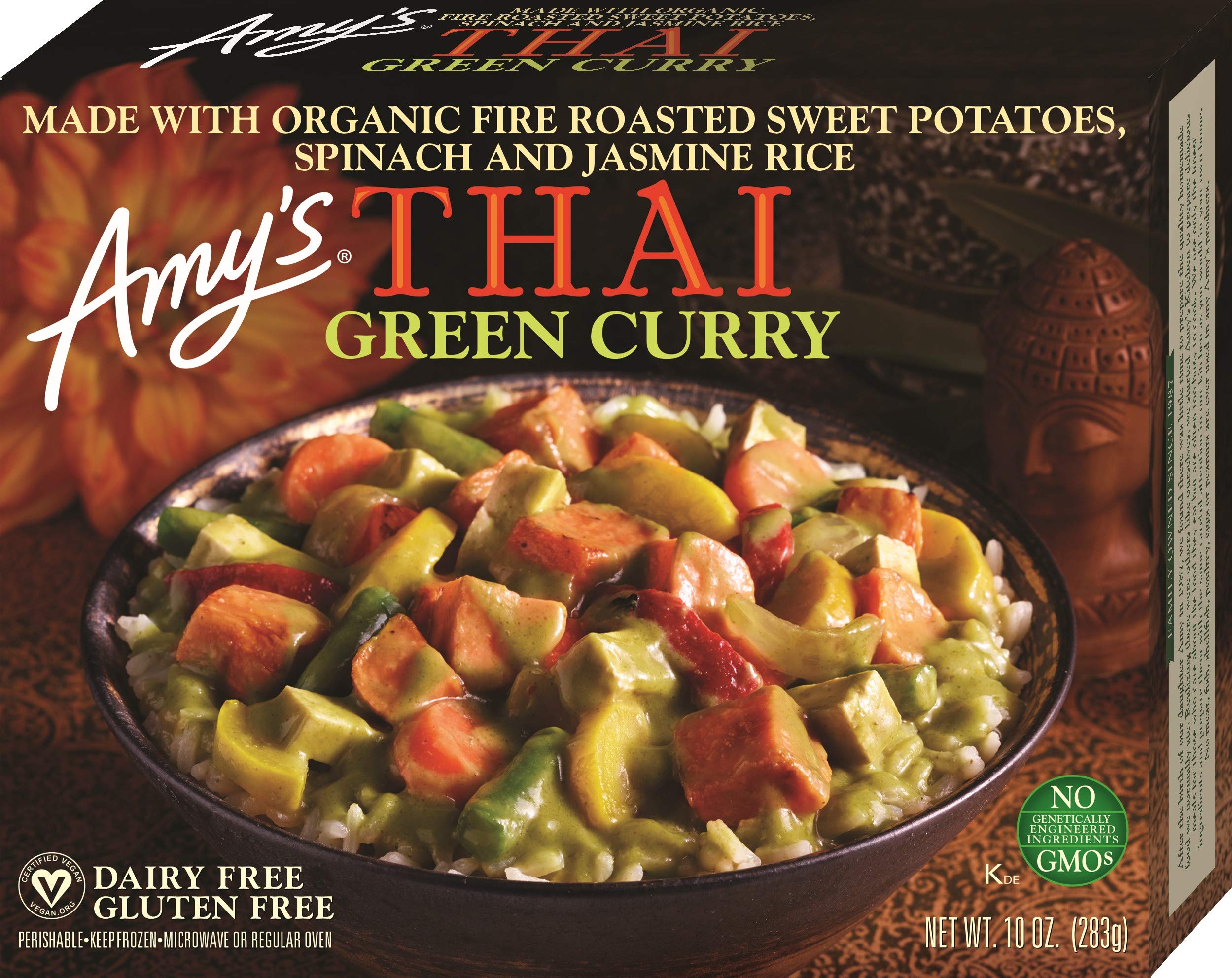 Amy's Frozen Meals, Thai Green Curry, Made with Organic Jasmine Rice, Spinach, Sweet Potatoes and Coconut Milk, Gluten Free, 10 oz.