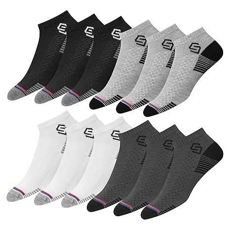 SWAGR 12 Pairs Sports Cotton Ankle Length Socks for Men, Pack of 12., Assorted - Image 3