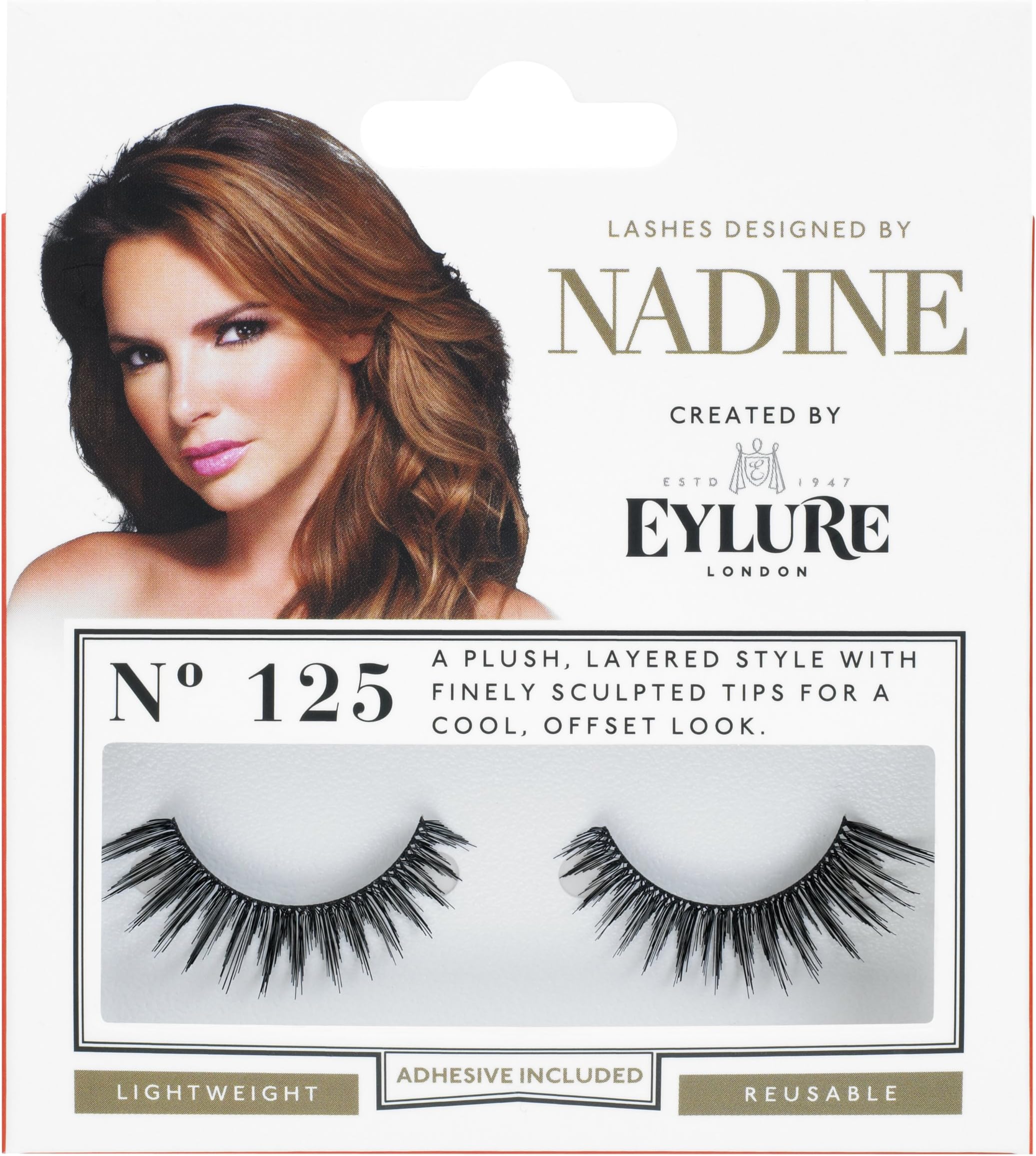 Eylure Strip Lashes No. 125 Nadine Definition, Black, 2 count