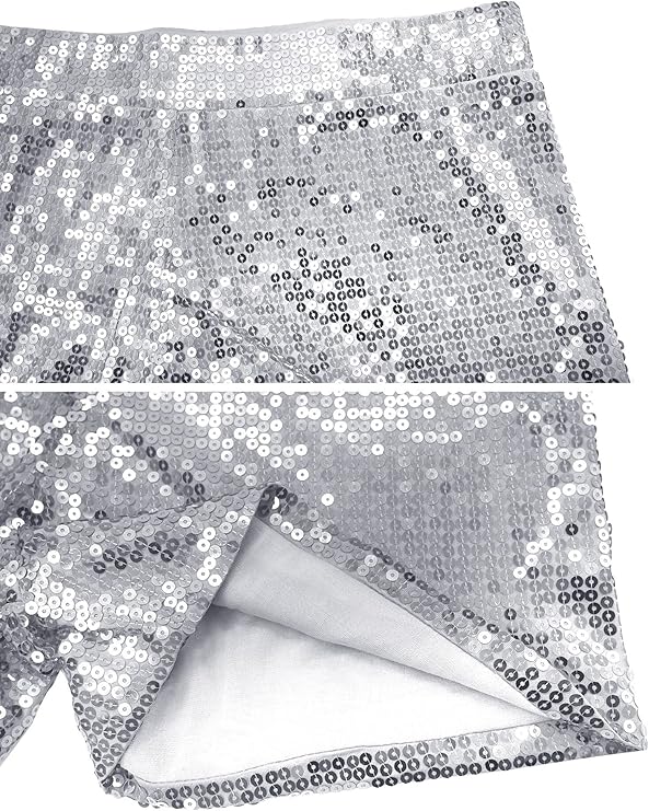 FEOYA Vrouwen Glanzende Metallic Hoge Taille Booty Shorts