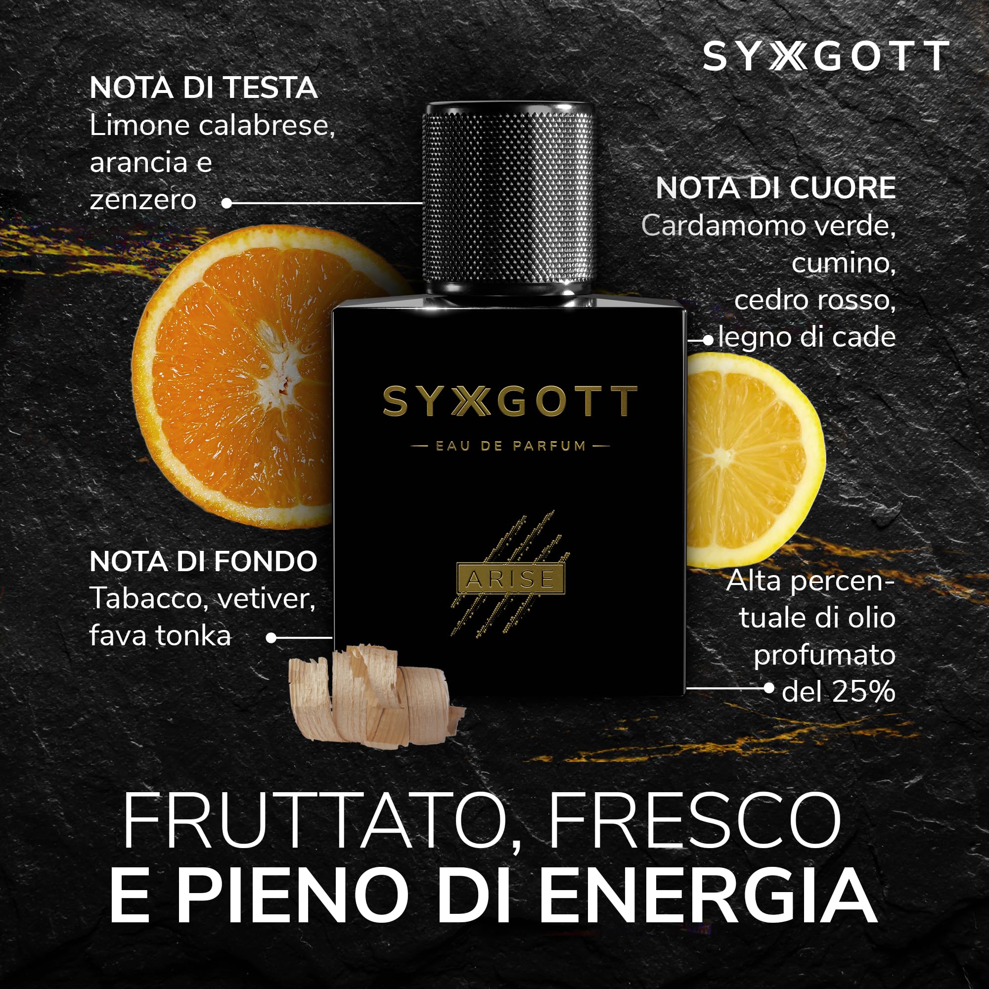 SYXGOTT ARISE Profumo da uomo con olio di feromoni | Eau de Parfum per uomini | Campioncino incluso | fresco e fruttato | Fragranza estiva durevole ideale per tutti i giorni