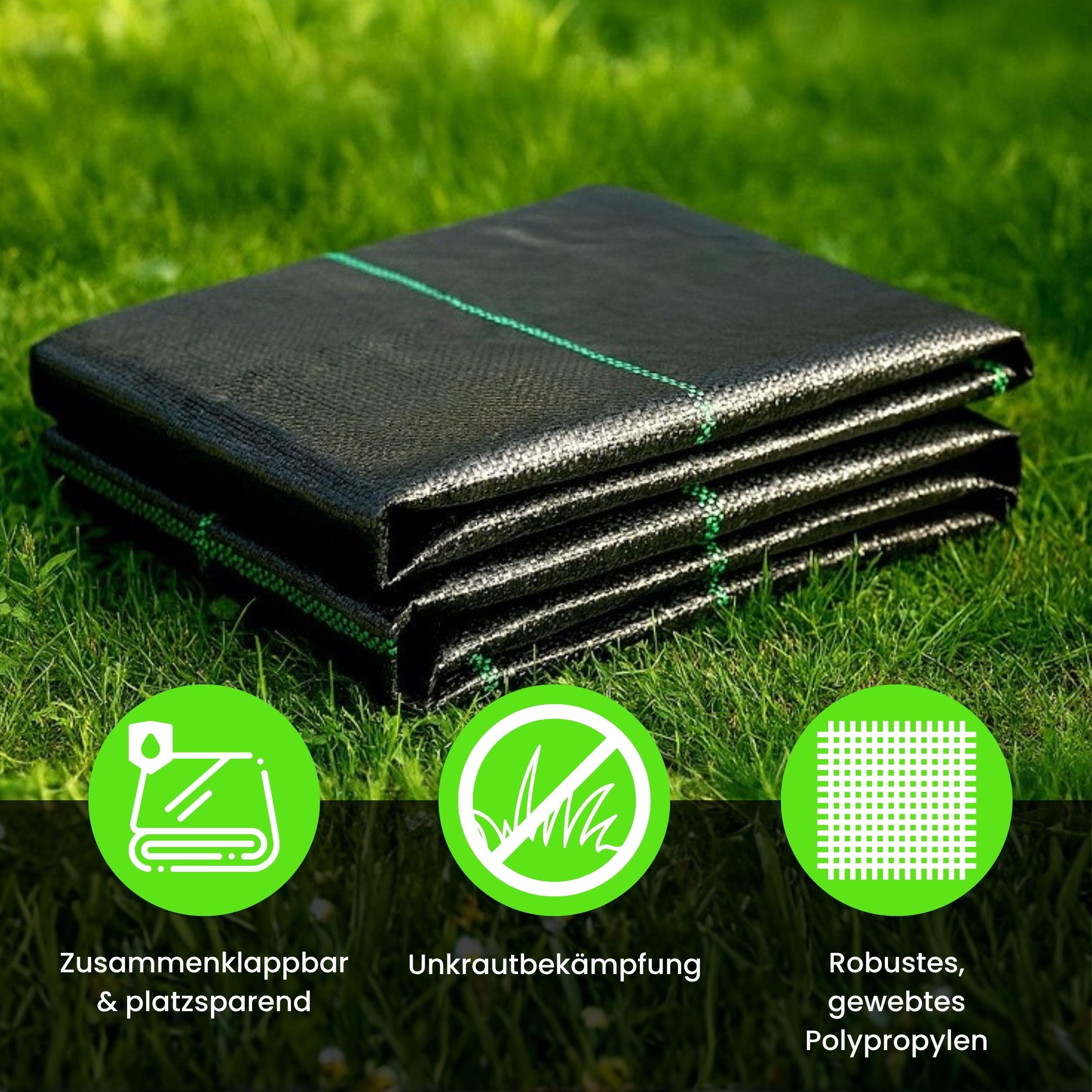 Green Thumbz Unkrautvlies Extra Stark - 1x25 m Unkrautvlies 100g/m2 - Optimales Gartenvlies, Hochbeet Folie, Unkrautfolie, Sandkastenvlies & Bodenschutzvlies zur Unkrautbekämpfung - Wasserdurchlässig