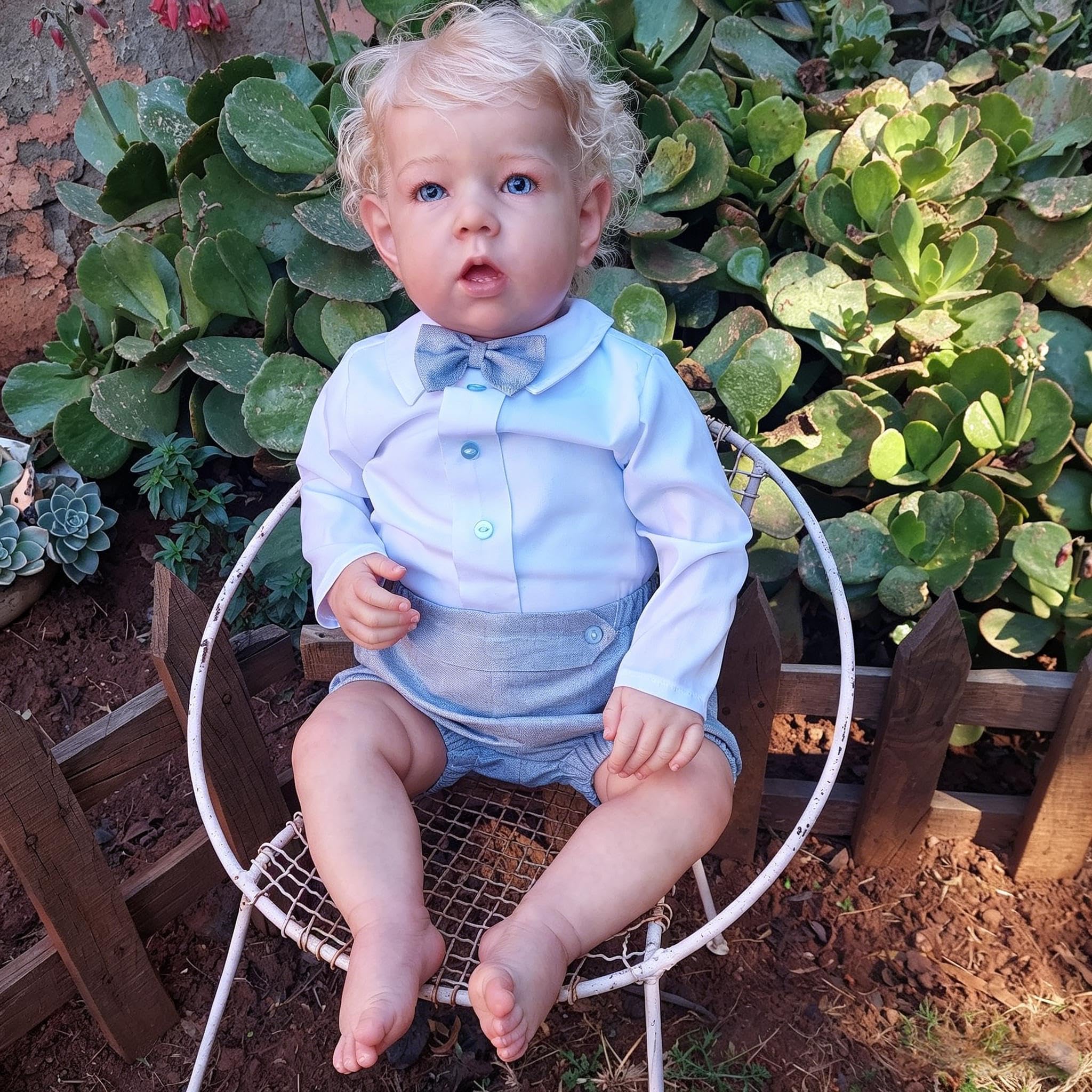 RXDOLL 71 cm realistyczne lalki Reborn Baby Boy Liam duży rozmiar Reborn małe lalki miękka tkanina ciało winylowe kończyny realistyczne lalki malucha z blond włosami dla dzieci prezenty urodzinowe
