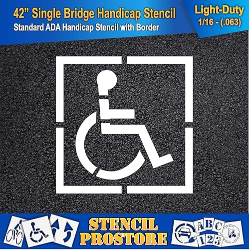 Miniatura 3 de Plantilla para pavimento  28 x 26 pulgadas  Plantilla para discapacitados con borde (2 pulgadas de trazo)  36 x 36 x 116 pulgadas (63 mil)  Ligero