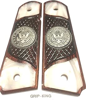 GRIP KING 1911 GRIPS,U.S. ARMY.SALE $45.73.COCOBOLO WOOD,FITS COLT,SIG,KIMBER,RUGER,TAURUS,PARA,SPRINGFIELD,S & W,REMINGTON,WILSON. MADE IN U.S.A. - coolthings.us