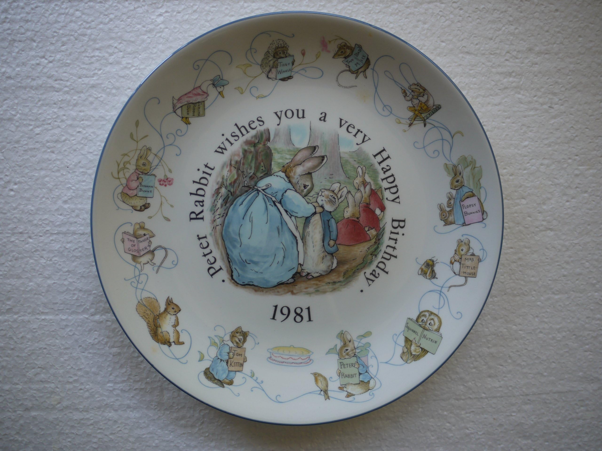 Wedgwood Peter Rabbit 1981 Birthday Plate