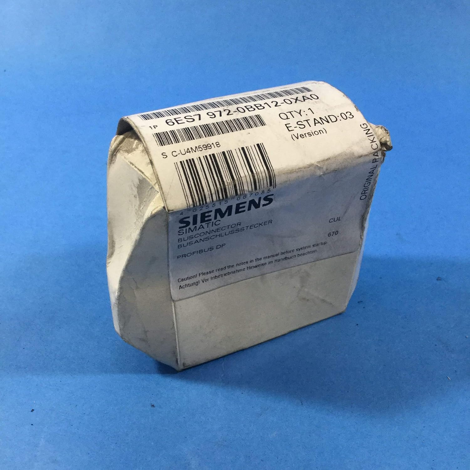 З'єднувальний штекер Siemens Indus.Sector 6ES7972-0BB12-0XA0 F.Profibus до 12 Мбіт/с, аксесуари керування 4025515067085
