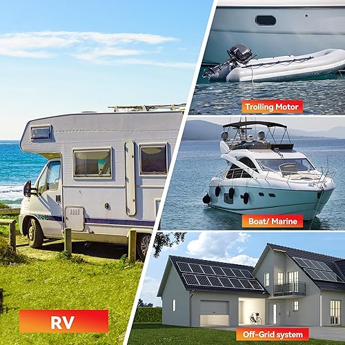 Miniatura 7 de Batería de litio LiFePO4 de 12 V 100 Ah con Bluetooth, BMS integrado, protección a baja temperatura, más de 5000 ciclos, celdas de batería de