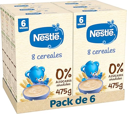Nestle Papilla 8 Cereales, 6 Paquetes de 475g (Total 2.85 Kg)