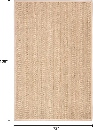 Miniatura 268 de Safavieh Colección de fibra natural NF115P - Alfombra (fibra natural), color gris, Fibras naturales beige, (Natural/Beige),Natural/Negro,Natural