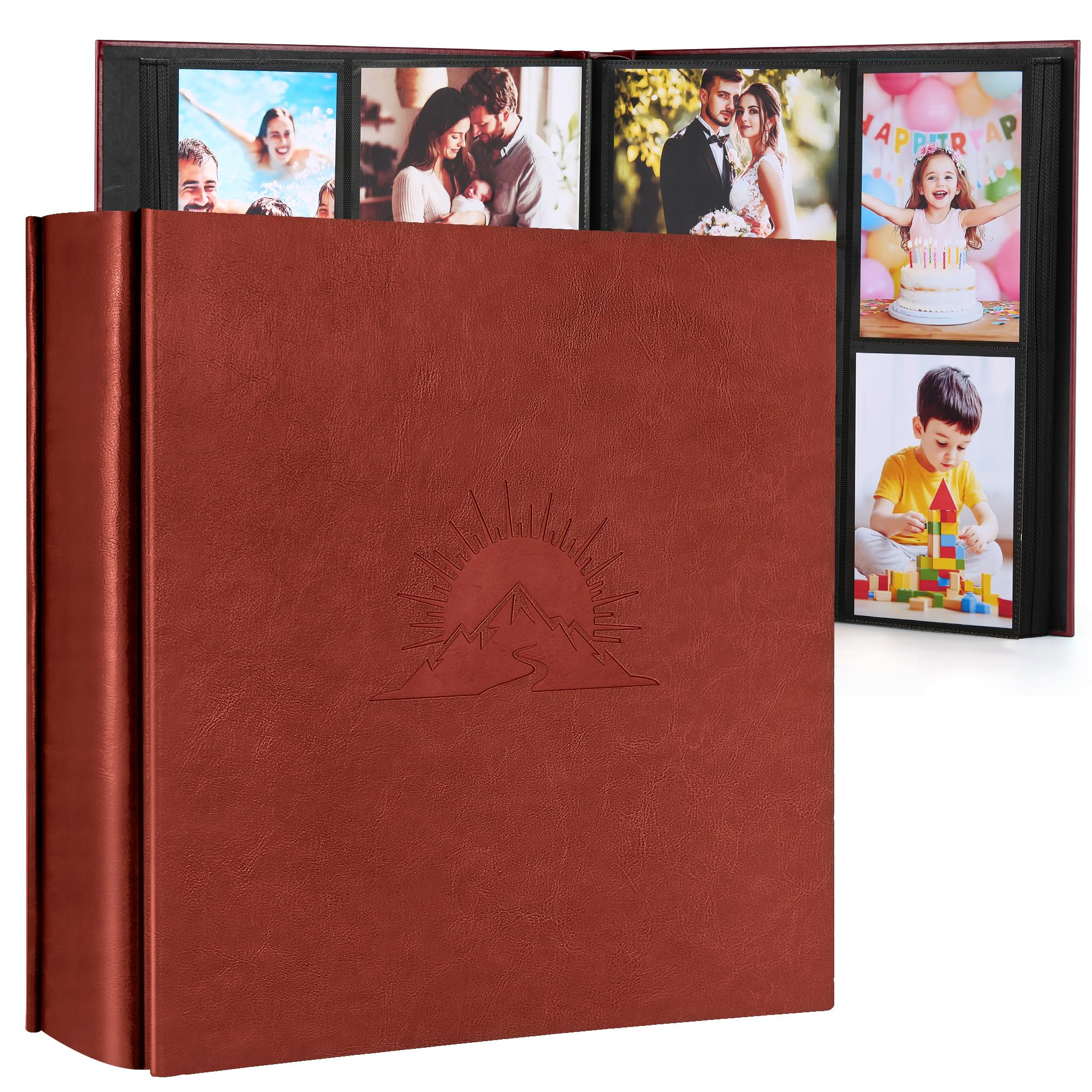 DazSpirit Photo Album 6x4 1000 Pockets, Slip-in Faux Leather Picture Album with Elegant Embossing, Large Capacity Classic Memory Book for Wedding, Family, Anniversary & Baby