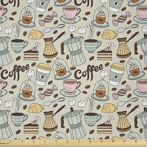 Vista 9 de Lunarable The Yard, tela de dulces de la yarda, deliciosos macarrones, magdalenas, magdalenas, azúcar, sabroso, delicioso, acuarela, tela