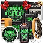 Beard Kit Beard Grooming Kit w/Beard Oil Balm Brush Comb Scissor e-Book Christmas Stocking Stuffers Gifts Ideas for Men Him Dad Boyfriend Husband Mens