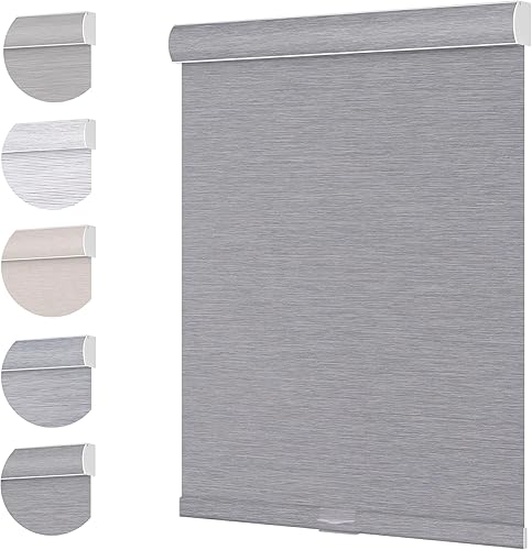 BERISSA Persianas enrollables opacas sin cordones para ventanas, con cenefa de cassette, con aislamiento térmico, ahorro de energía, para puerta y