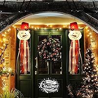 Vista 3 de Manga de viento LED navideña con muñeco de nieve 3D para decoraciones navideñas con gancho para invierno, Hanukkah, Navidad, interior y exterior, 45