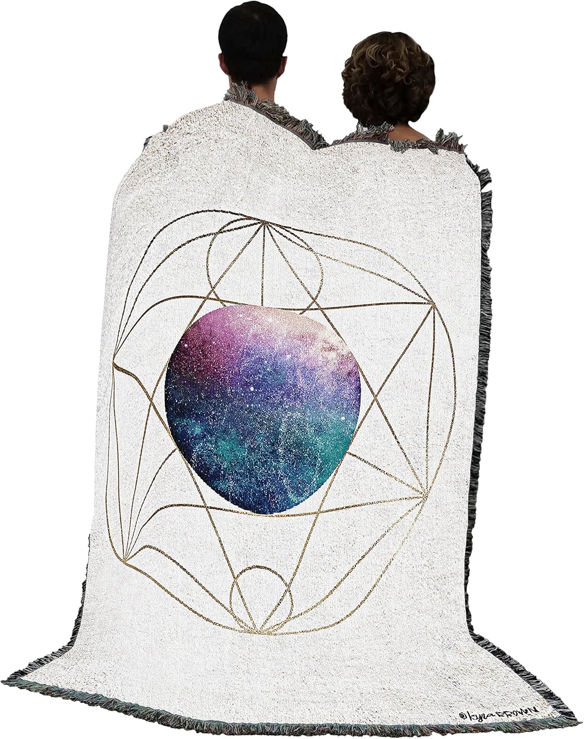 Pure Country Weavers GeoPlanet II Blanket by Kyra Brown - Abstact Art - Gift Tapestry Throw Woven from Cotton - Made in the USA (72x54)