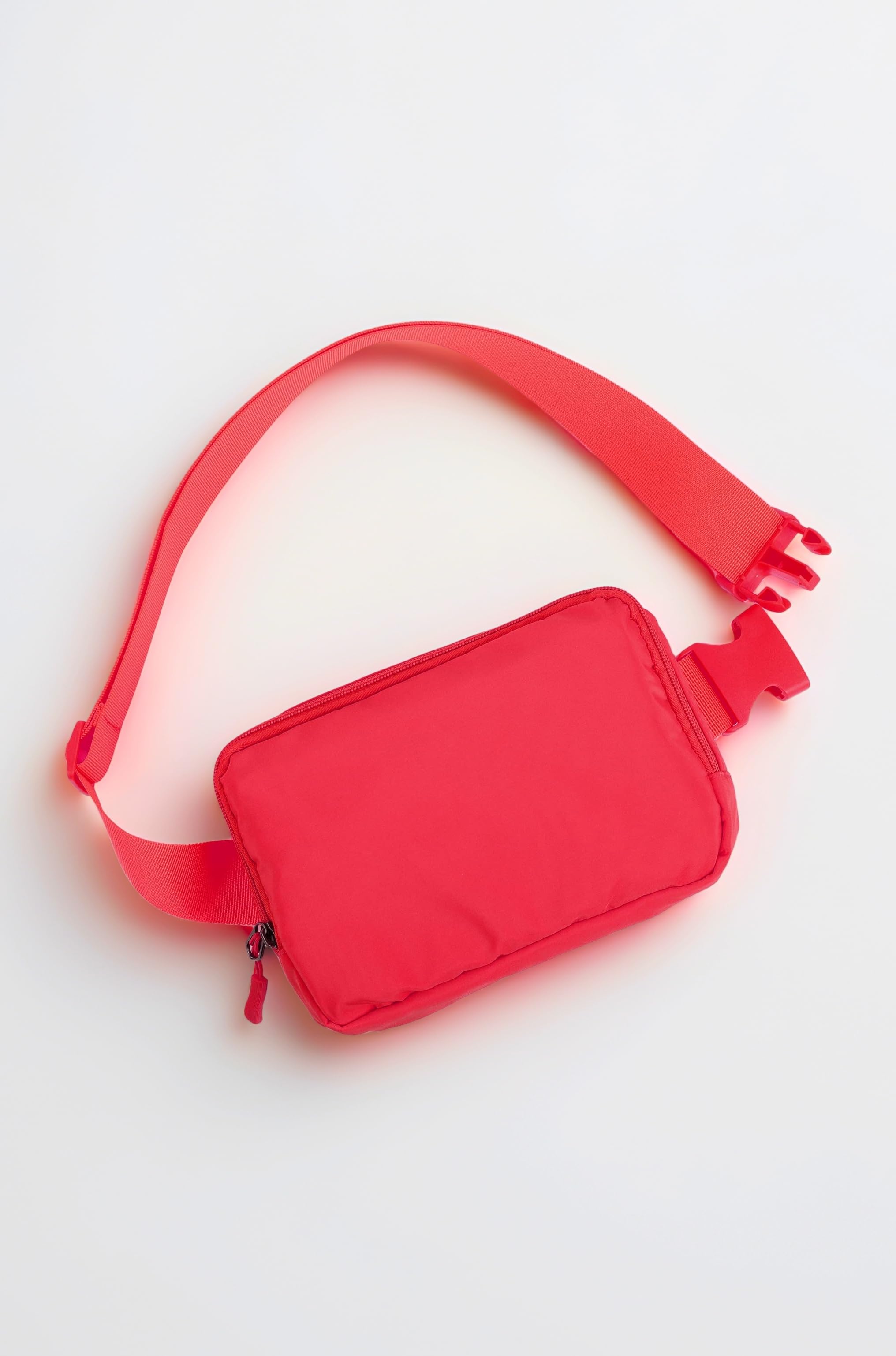 Mini Belt Bag, Boutique Crossbody Bag Fanny Pack for Men Women Cute Fashion Everywhere Bum Hip Waist Pack Travel Chest Bag with Adjustable Strap for Walking Running Hiking Cycling, Red