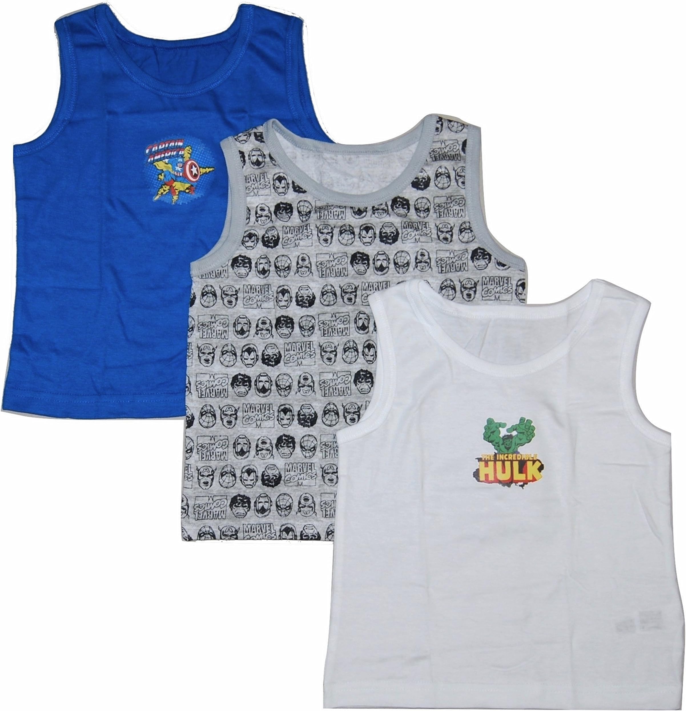 Boys Marvel Vests 3 Pack Sleeveless