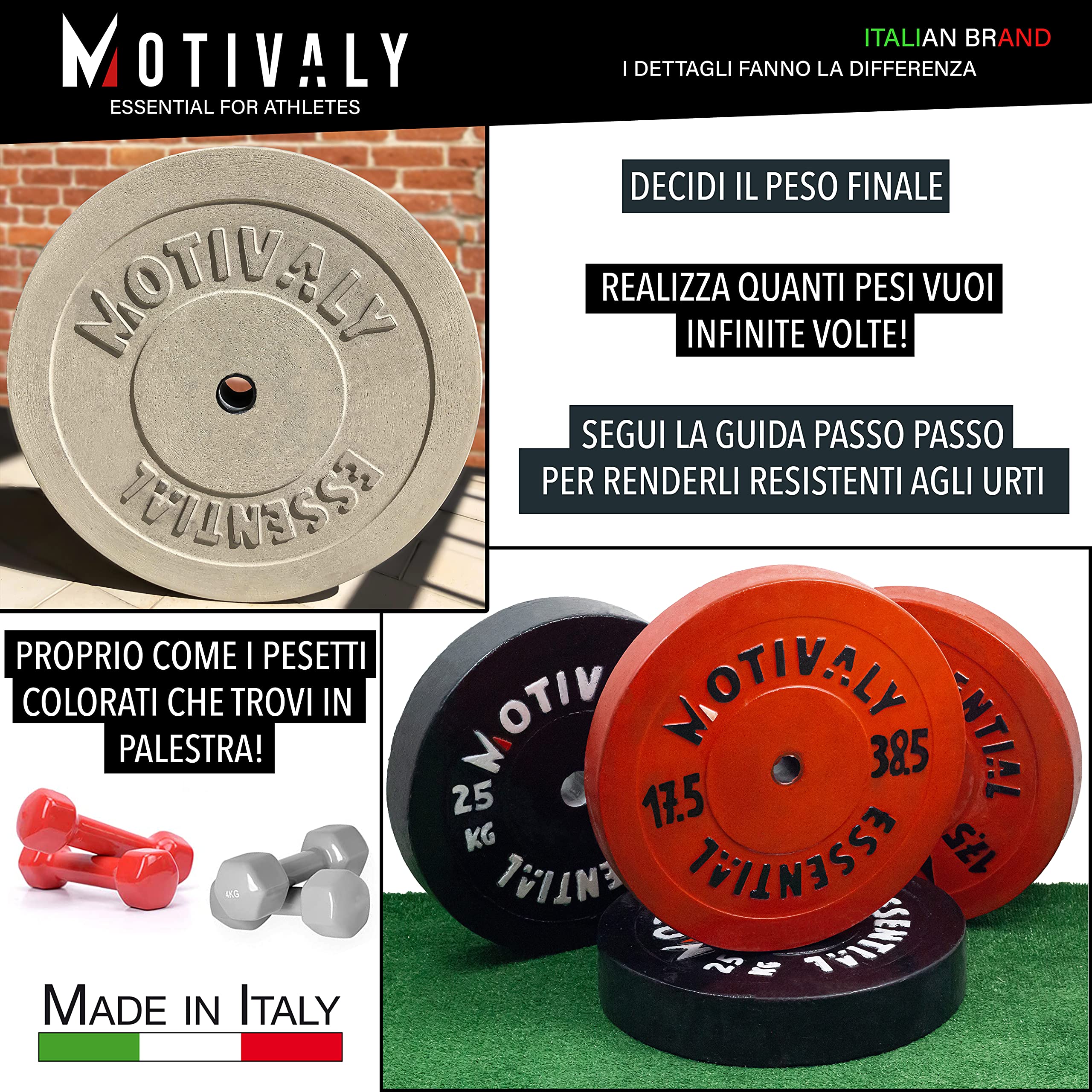 Stampo Dischi Palestra per Calcestruzzo | Realizza Pesi per Allenamento Fino a 30kg in Cemento [E-Book e Video Tutorial Gratis] - Foro Bilanciere Olimpionico (+51mm) e Standard (+31mm)