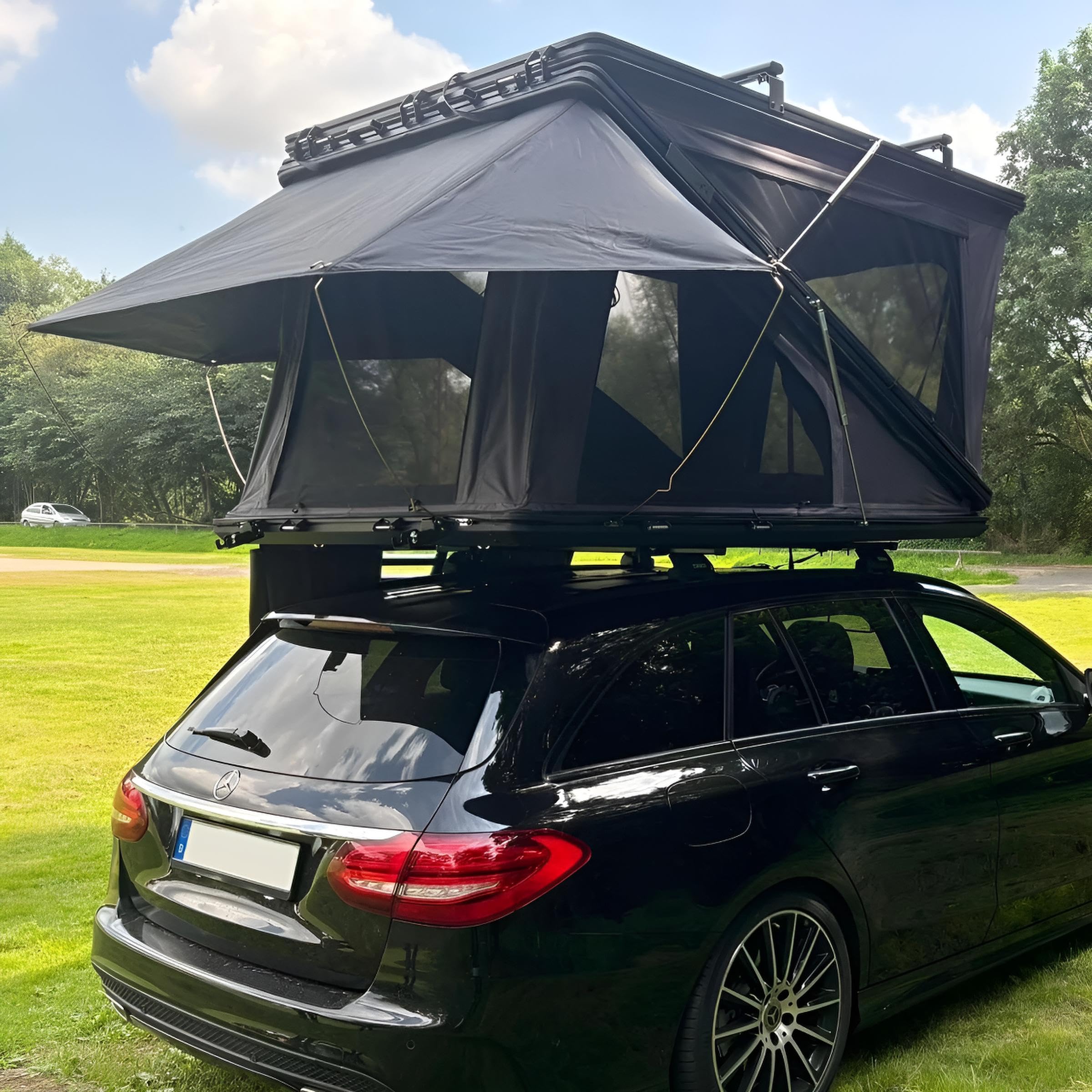 Z-Fold Dachzelt Hardcase Aluminium Autodachzelt Grau oder Khaki Zelt mit optionalem Sonnensegel