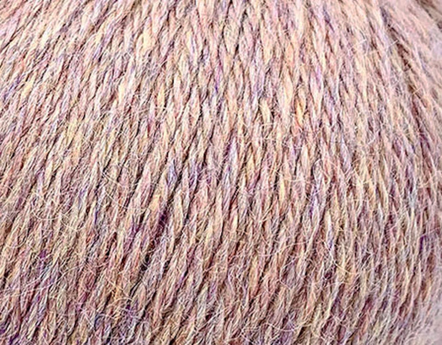 100 percent Baby Alpaca Yarn - Royalty Yarns Extra Soft Worsted #4 Baby Alpaca 4 Ply Yarn for Knitting, Crocheting and Weaving 200 Grams Blush Pink Melange RYBA