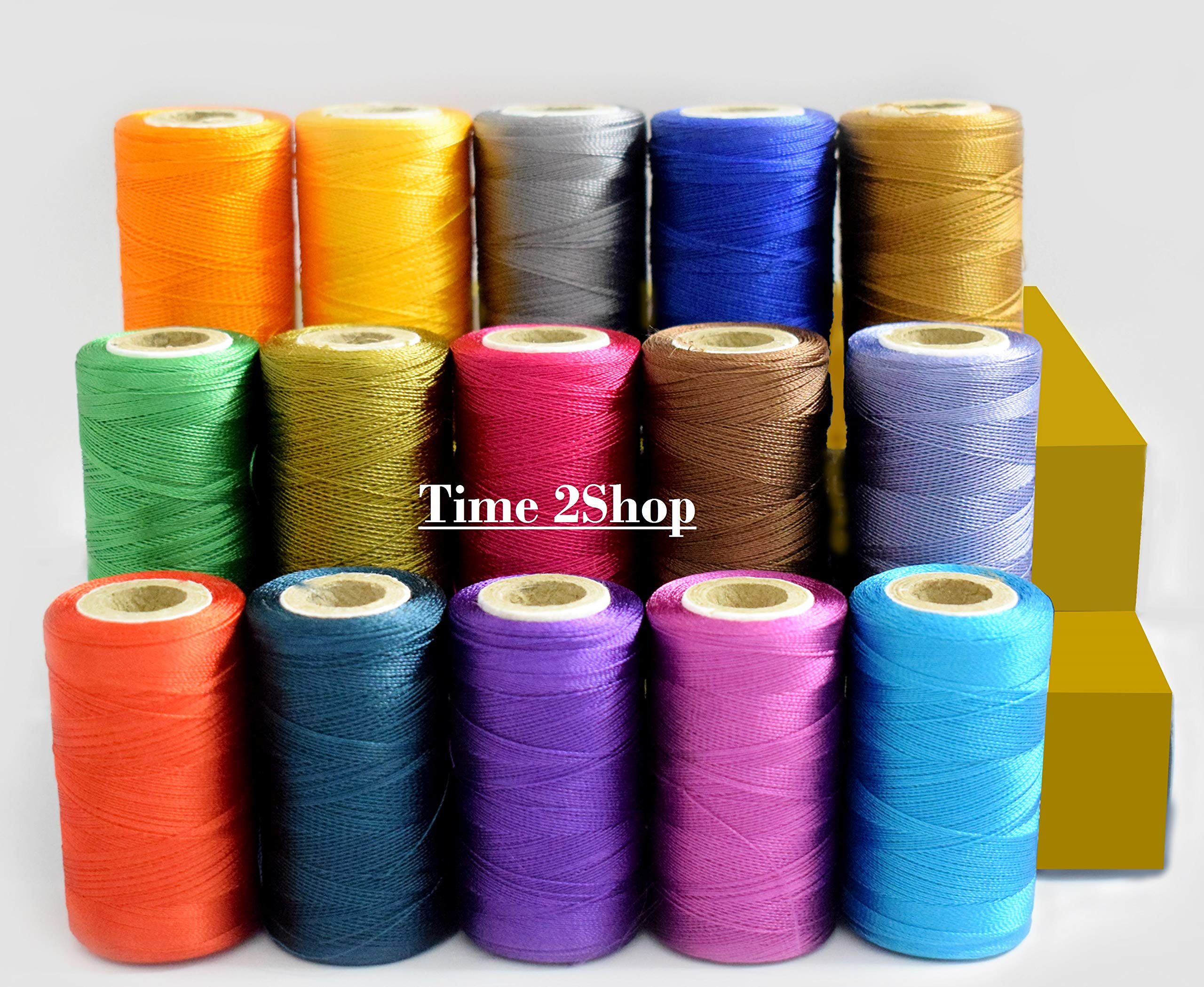 15 Dark Color Silk Thread spools