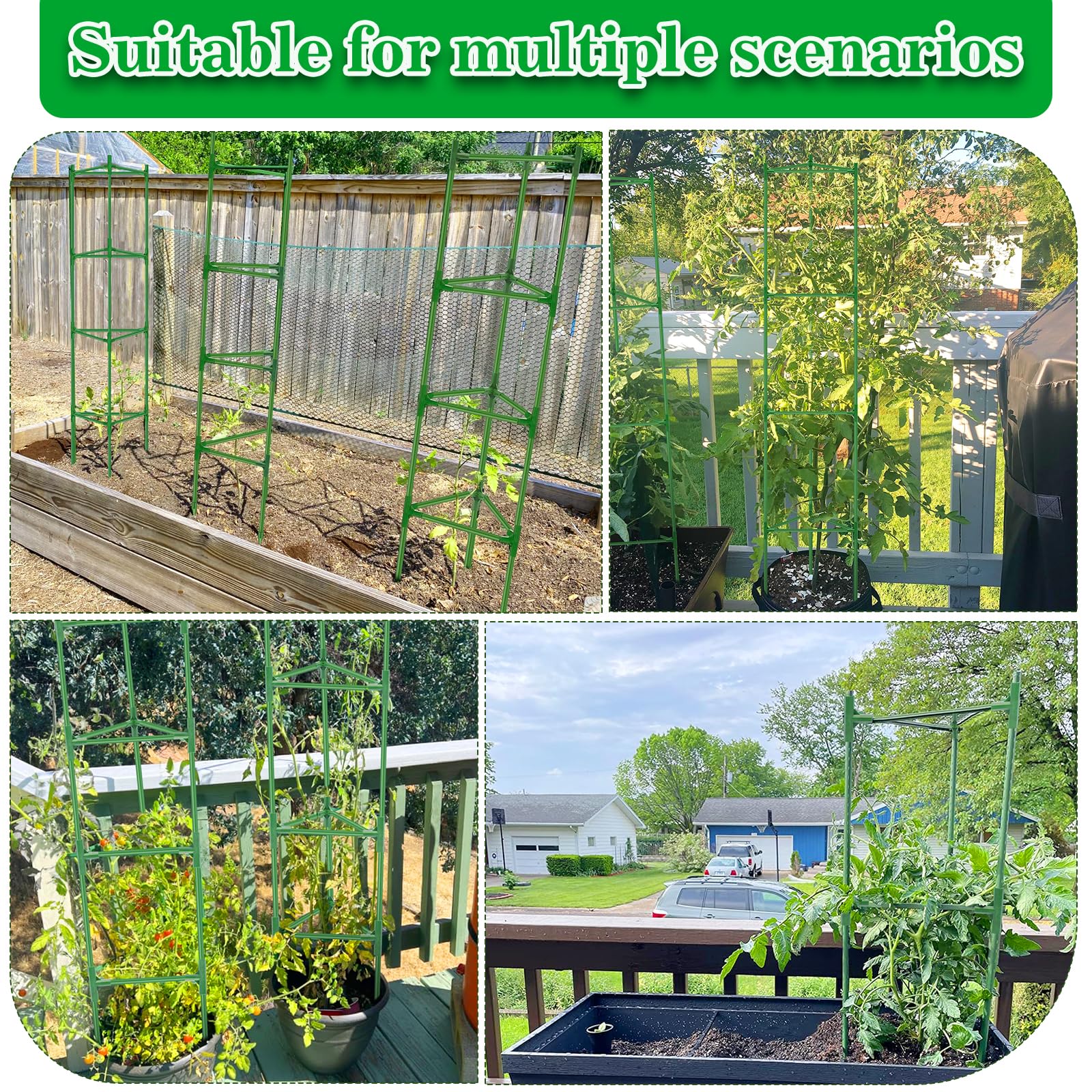 Tomato Planter Costway 3-Pack Garden Tomato Trellis Height Adjustable ...