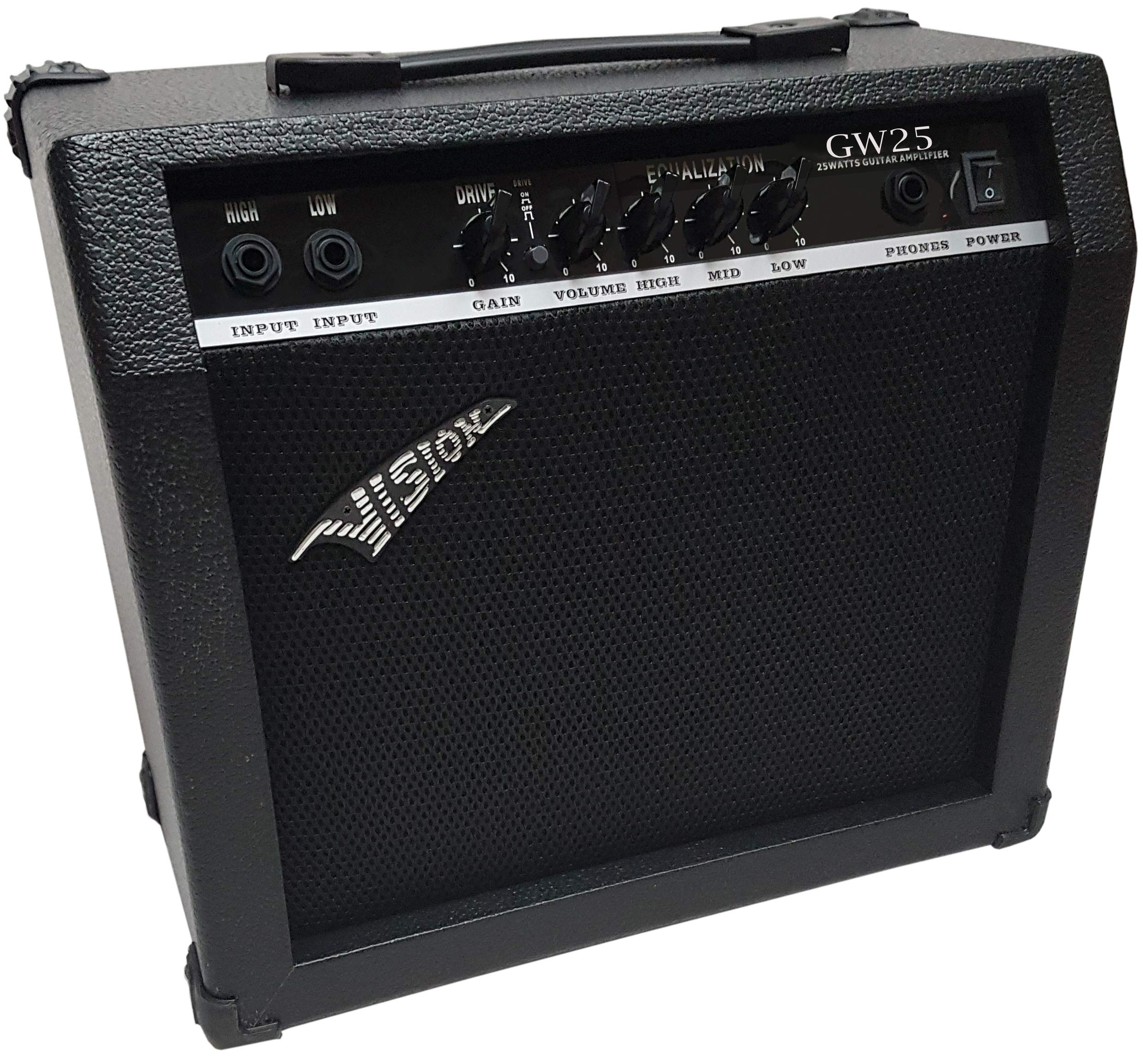 CHITARRE ELETTRICHE HEAVY METAL - CHITARRA ELETTRICA NERO - SET CON AMPLIFICATORE DA 40WATT - BORSA - PLETTRO - ACCORDATORE - TREMOLO